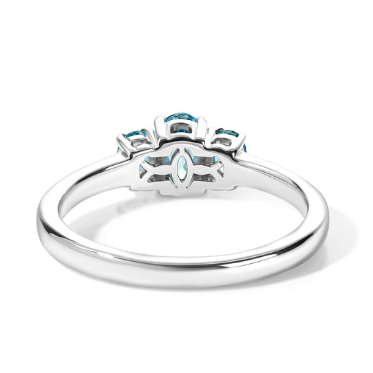 EVER TRUE Blauer Zirkon Ring 950 Kupfer (Größe 20.00) ca. 1,27 ct