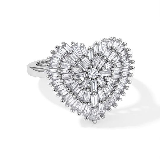 LUXURIANT DIAMOND - Lab Grown Diamant  SGL zertifiziert SI-GH Ring 925 Silber Rhodiniert (Größe 21.00) ca. 1,03 ct