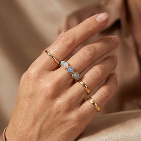 EVER TRUE AA Natürlicher, äthiopischer Welo Opal Ring 950 Kupfer (Größe 17.00) ca. 2,07 ct
