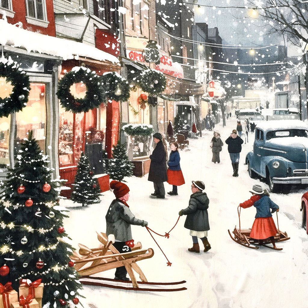LIVMORE - Flanelldecke im Design Weihnachtsmarkt, Weich und wärmend, 150 x 200 cm
