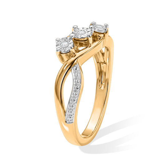 EVER TRUE Weißer Diamant Ring Nickelfreies Messing (Größe 19.00) ca. 0,03 ct