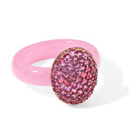 D'Joy Gefärbte Rosa Jade, Rosa Saphir Ring 925 Silber Rosévergoldet (Größe 19.00) ca. 13.73 ct