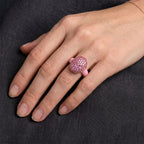 D'Joy Gefärbte Rosa Jade, Rosa Saphir Ring 925 Silber Rosévergoldet (Größe 19.00) ca. 13.73 ct