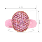 D'Joy Gefärbte Rosa Jade, Rosa Saphir Ring 925 Silber Rosévergoldet (Größe 19.00) ca. 13.73 ct