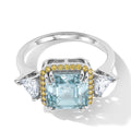 D'Joy Grüner Moissanit, Moissanit Ring 925 Silber Rhodiniert (Größe 19.00) ca. 5,03 ct