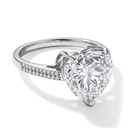 RADIANTA GRA zertifiziert Moissanit (D-VVS) Ring 925 Silber Rhodiniert (Größe 18.00) ca. 6.40 ct