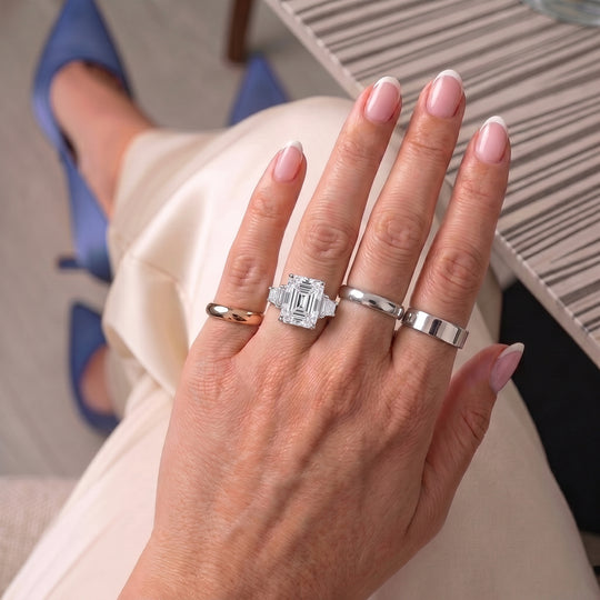 D'Joy Moissanit Ring, 925 Silber rhodiniert - 7,58 ct.