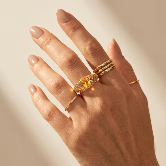 GP Celestial Kollektion- AAA gelber Saphir und blauer Saphir Solitär Ring, 925 Silber 750 Gelbgold Vermeil - 1,02 ct.