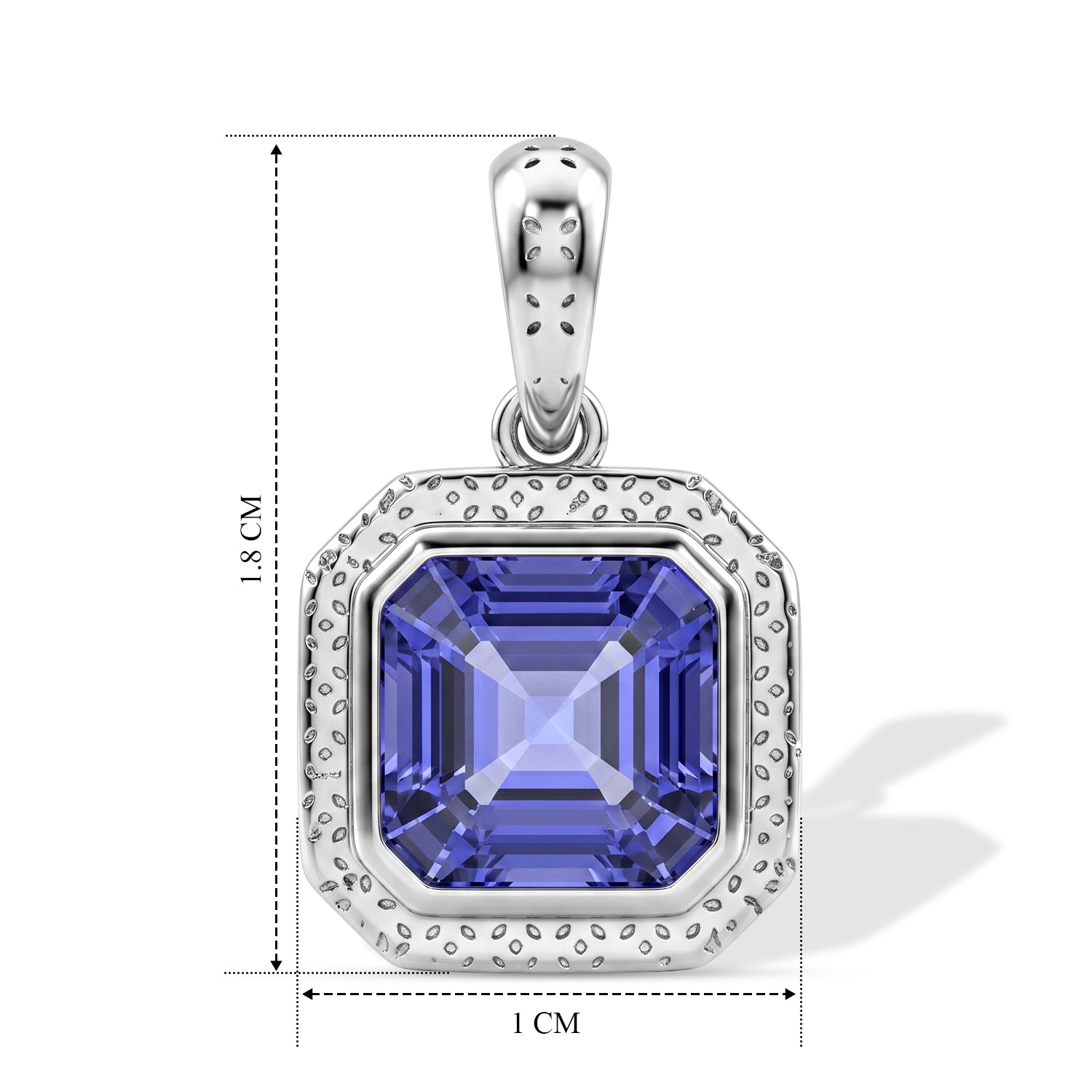 D'Joy AA Tansanit Anhänger 925 Silber Rhodiniert ca. 1,70 ct.
