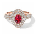 D'Joy AA Rosa Turmalin, Moissanit Ring 925 Silber 750 Roségold vermeil (Größe 17.00) ca. 1,81 ct