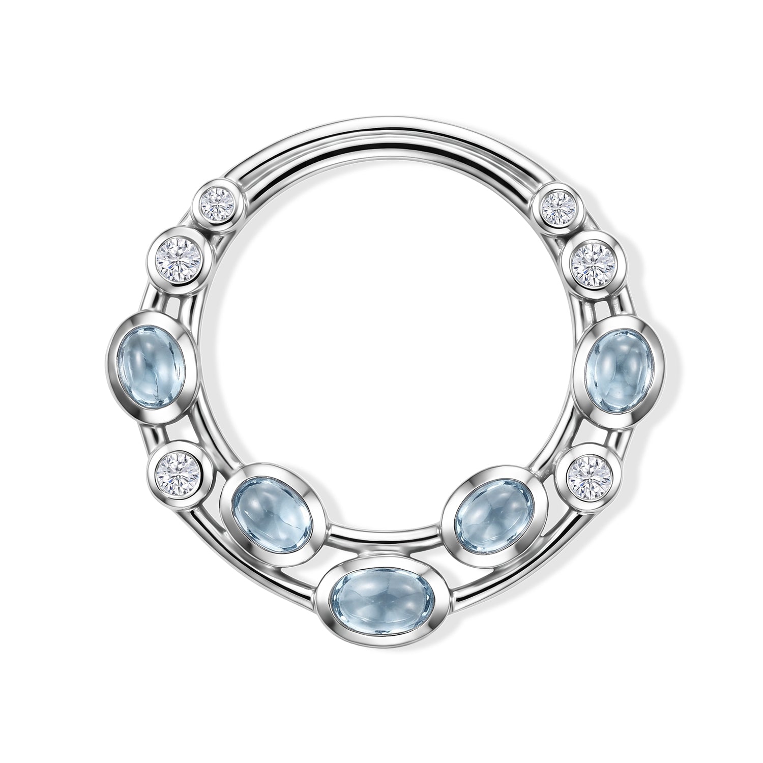 D'Joy Milchiger Aquamarin Anhänger 925 Silber Rhodiniert ca. 1,27 ct.