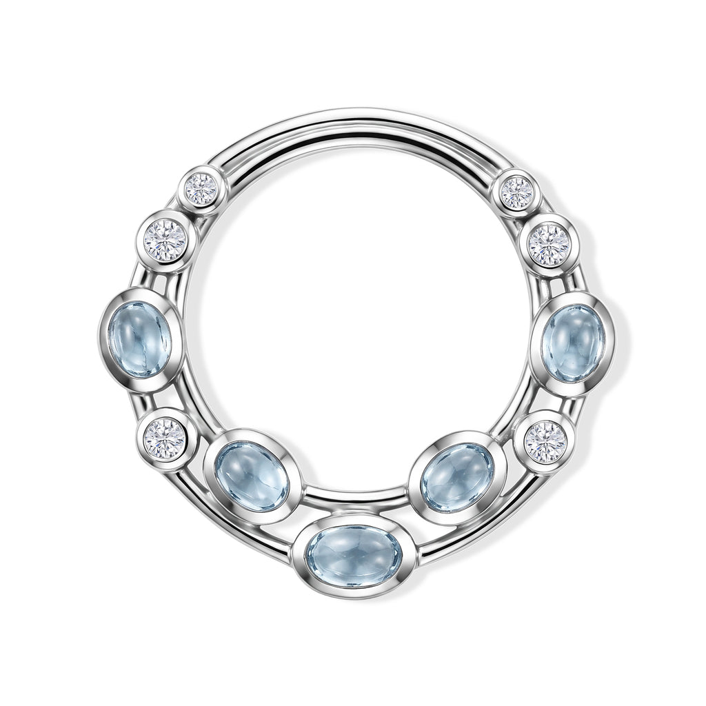 D'Joy Milchiger Aquamarin Anhänger 925 Silber Rhodiniert ca. 1,27 ct.