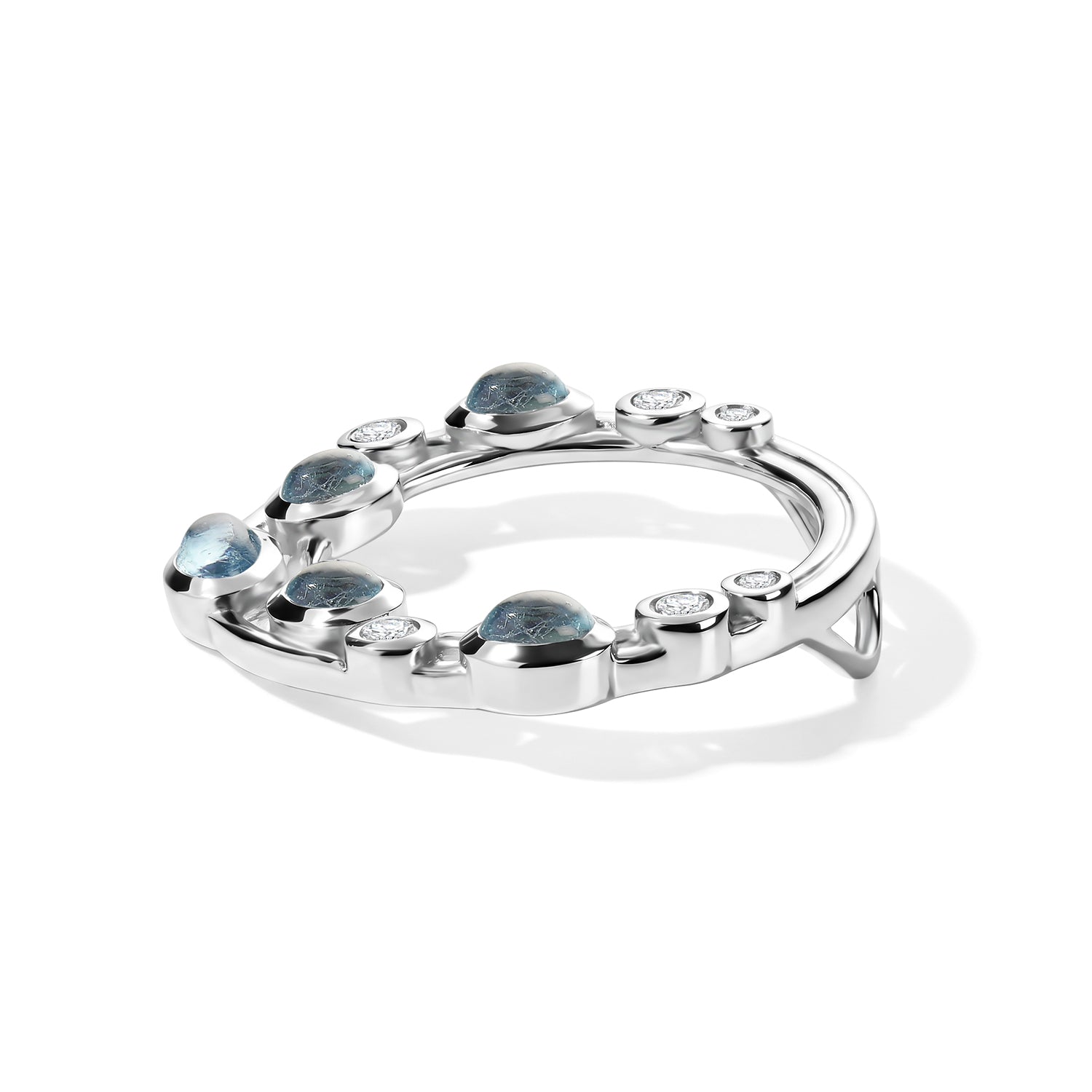 D'Joy Milchiger Aquamarin Anhänger 925 Silber Rhodiniert ca. 1,27 ct.