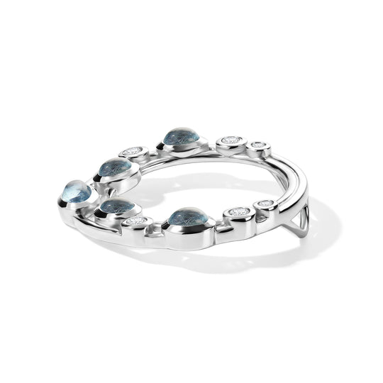 D'Joy Milchiger Aquamarin Anhänger 925 Silber Rhodiniert ca. 1.27 ct