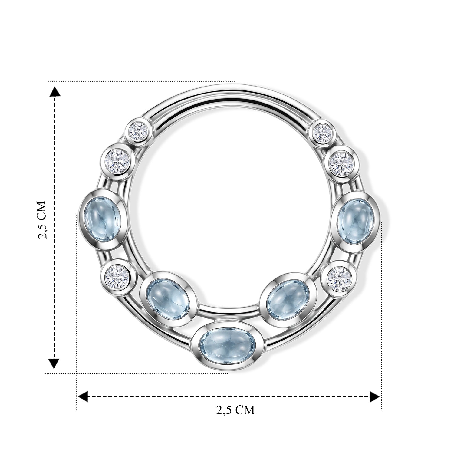 D'Joy Milchiger Aquamarin Anhänger 925 Silber Rhodiniert ca. 1,27 ct.