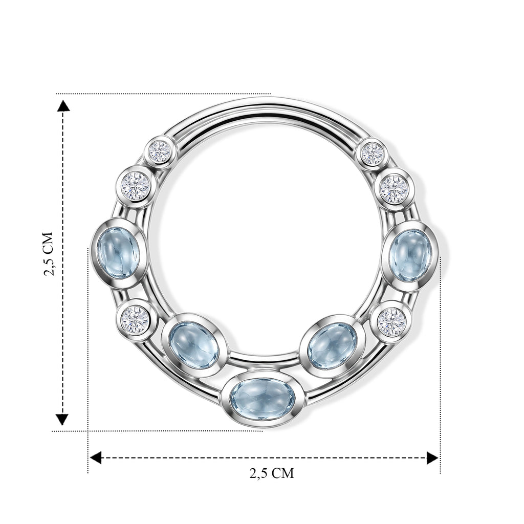 D'Joy Milchiger Aquamarin Anhänger 925 Silber Rhodiniert ca. 1,27 ct.