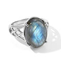 EVER TRUE AAA Labradorit Ring 316L Edelstahl (Größe 18.00) ca. 10,47 ct