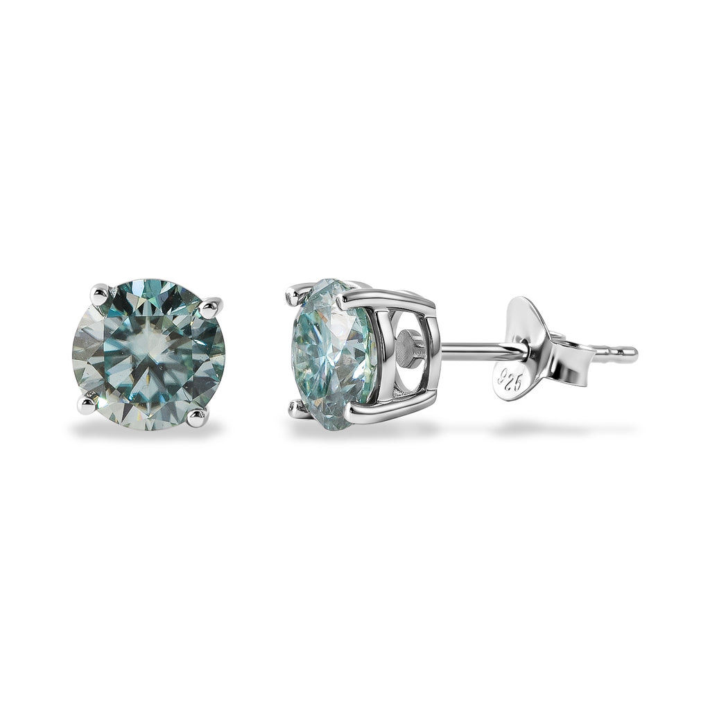 D'Joy Paraiba Moissanit Ohrringe 925 Silber Rhodiniert ca. 1.90 ct