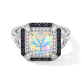 D'Joy AA Natürlicher, äthiopischer Welo Opal, Ceylon Saphir Ring 925 Silber Rhodiniert (Größe 20.00) ca. 3.39 ct