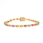 D'Joy AA Natürlicher Mehrfarbiger Welo Opal
  Armband ca. 19 cm 925 Silber 750 Gelbgold vermeil ca. 4,00 ct.