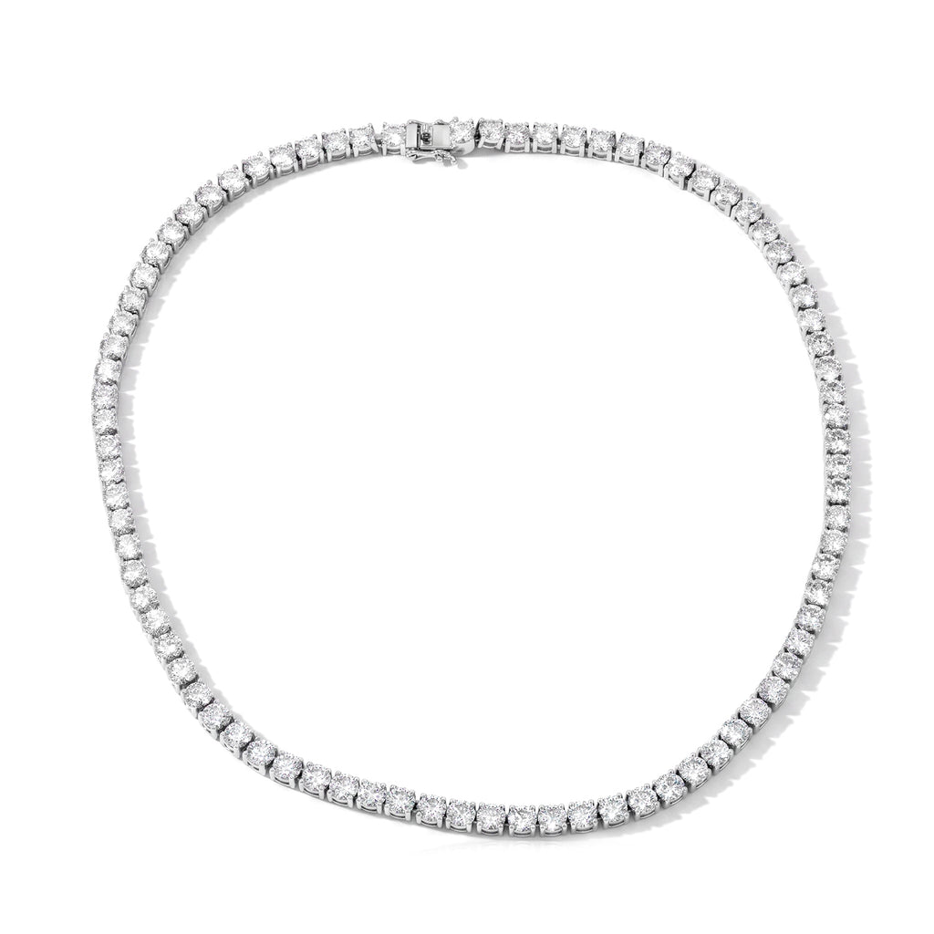 D'Joy Moissanit Halskette ca. 45 cm 925 Silber Rhodiniert ca. 37,98 ct.