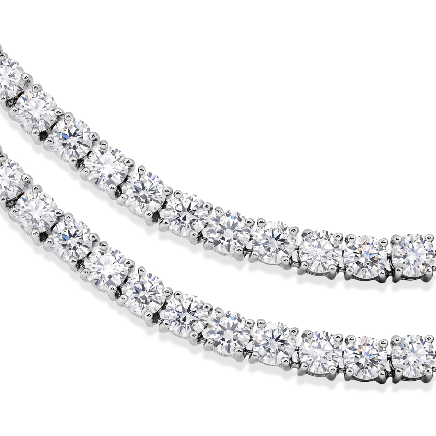 D'Joy Moissanit 45cm Halskette, 925 Silber rhodiniert - 37,98 ct.