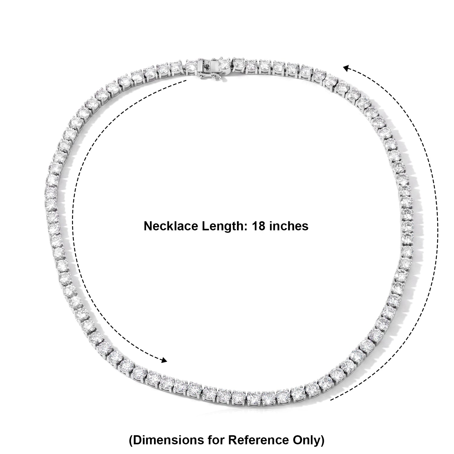 D'Joy Moissanit 45cm Halskette, 925 Silber rhodiniert - 37,98 ct.