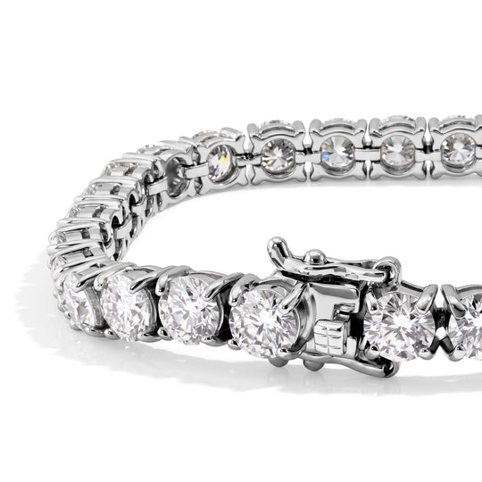 D'Joy Moissanit Eternity 19cm Armband, 925 Silber rhodiniert - 15,72 ct.