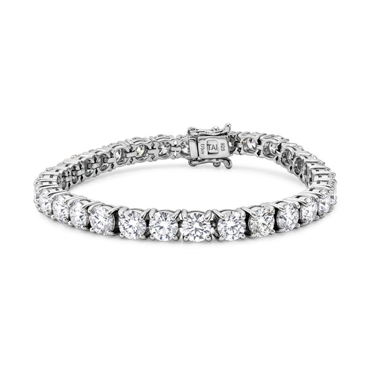 D'Joy Moissanit Eternity 19cm Armband, 925 Silber rhodiniert - 15,72 ct.