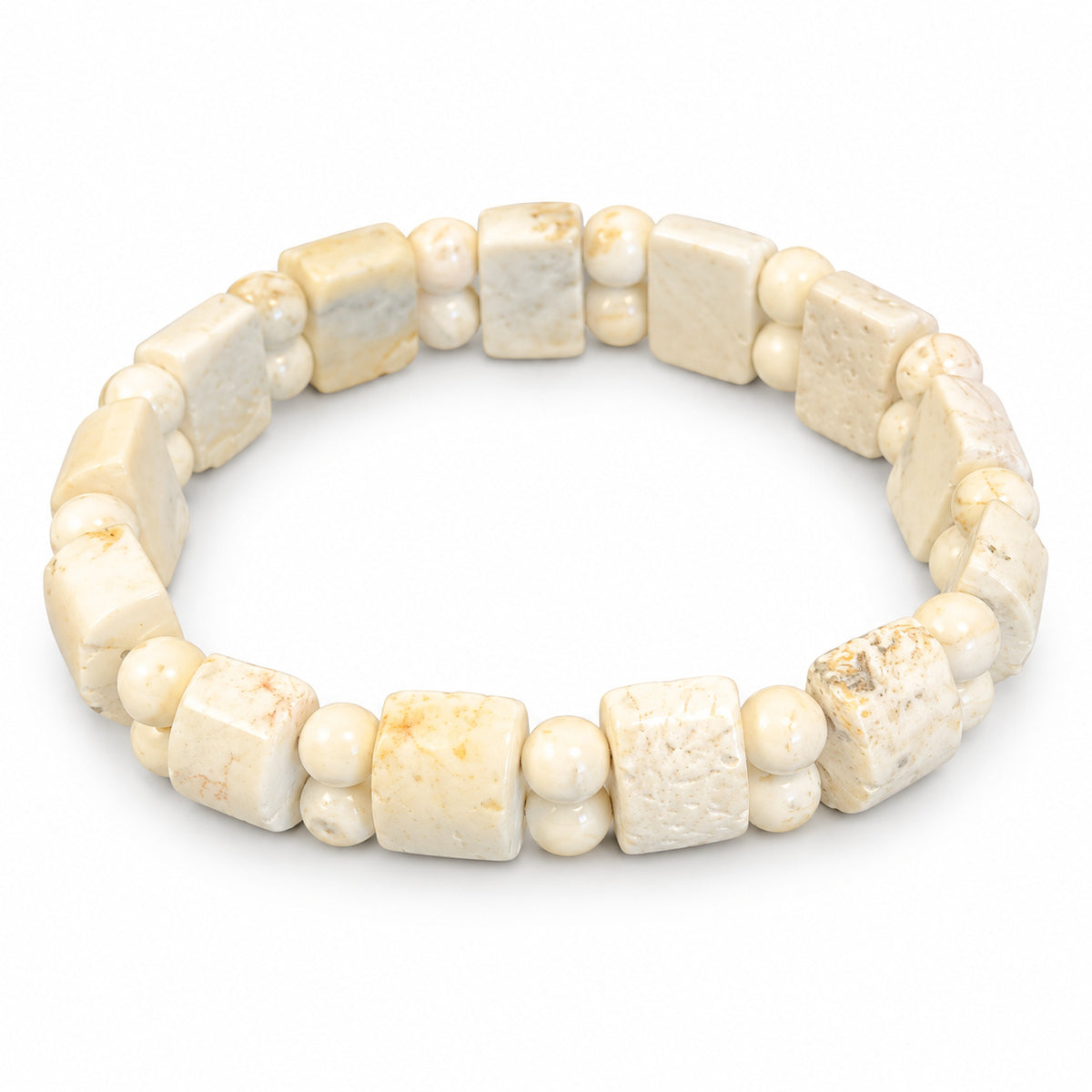 Weißes Howlit Armband 18 cm ca. 128.00 ct