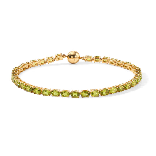 D'Joy Peridot Arizona Armband ca. 19 cm 925 Silber 750 Gelbgold vermeil ca. 8,16 ct.