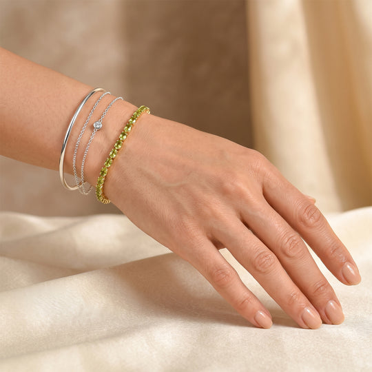 D'Joy Peridot Arizona Armband ca. 20 cm 925 Silber 750 Gelbgold vermeil ca. 8,65 ct.