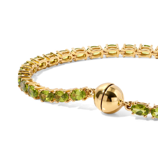 D'Joy Peridot Arizona Armband ca. 20 cm 925 Silber 750 Gelbgold vermeil ca. 8,65 ct.