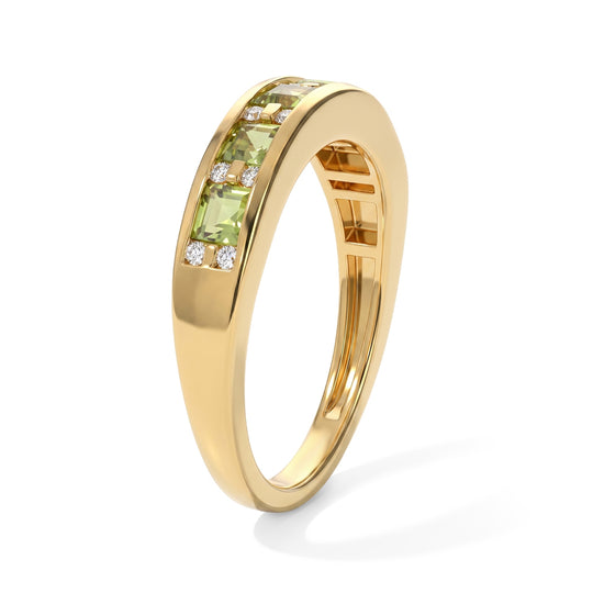EVER TRUE Peridot Arizona, Weißer Zirkon Ring Reine Bronze (Größe 18.00) ca. 1,06 ct