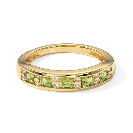 EVER TRUE Peridot Arizona, Weißer Zirkon Ring Reine Bronze (Größe 18.00) ca. 1,06 ct