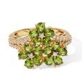 EVER TRUE Peridot Arizona, Weißer Zirkon Ring Reine Bronze (Größe 18.00) ca. 2,86 ct