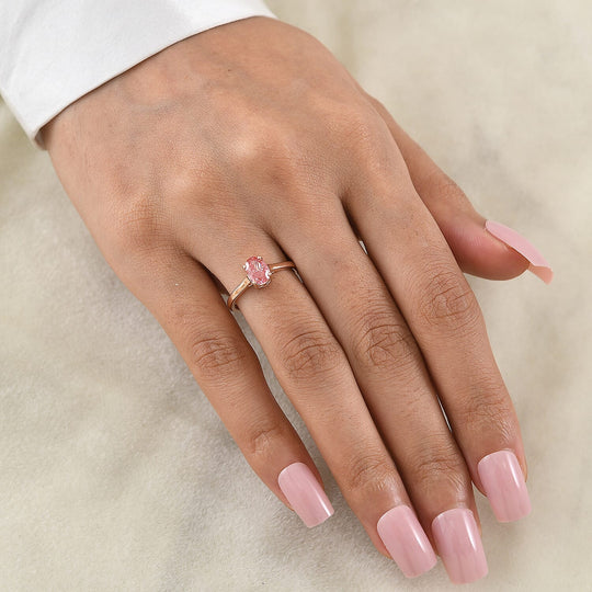LUXURIANT DIAMOND - Lab Grown Rosa Diamant VS-EF SGL zertifiziert Ring 925 Silber 750 Roségold vermeil (Größe 18.00) ca. 1,06 ct