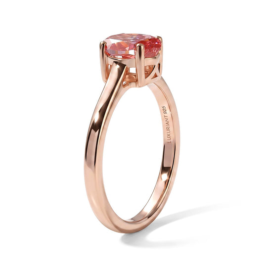 LUXURIANT DIAMOND - Lab Grown Rosa Diamant VS-EF SGL zertifiziert Ring 925 Silber 750 Roségold vermeil (Größe 18.00) ca. 1,06 ct