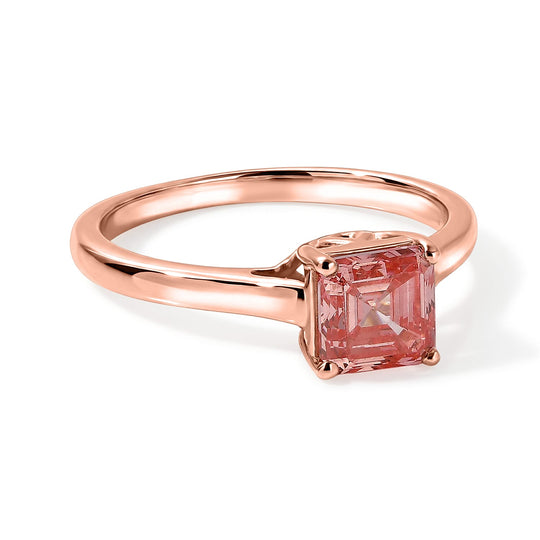 LUXURIANT DIAMOND - Lab Grown Rosa Diamant VS-EF SGL zertifiziert Ring 925 Silber 750 Roségold vermeil (Größe 18.00) ca. 1,04 ct