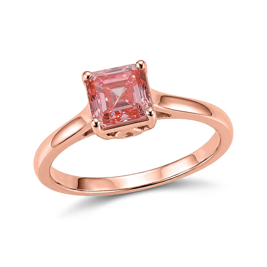 LUXURIANT DIAMOND - Lab Grown Rosa Diamant VS-EF SGL zertifiziert Ring 925 Silber 750 Roségold vermeil (Größe 18.00) ca. 1,04 ct