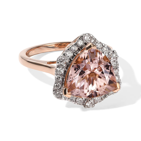 LUXURIANT DIAMOND - AAA Morganit, Lab Grown Diamant Ring 417 Gold (Größe 17.00) ca. 3,98 ct