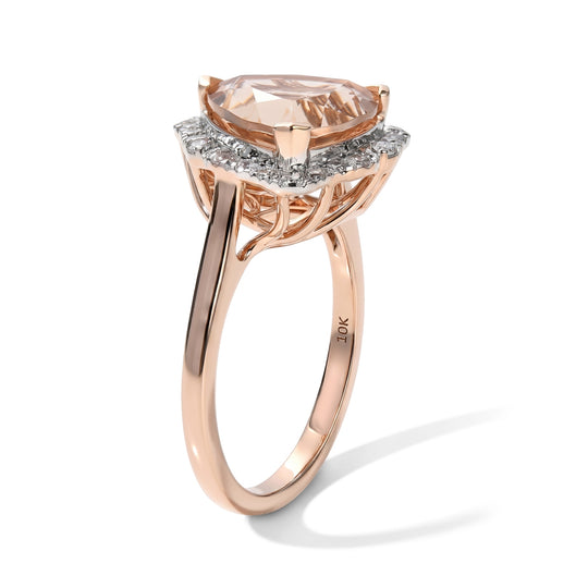 LUXURIANT DIAMOND - AAA Morganit, Lab Grown Diamant Ring 417 Gold (Größe 17.00) ca. 3,98 ct