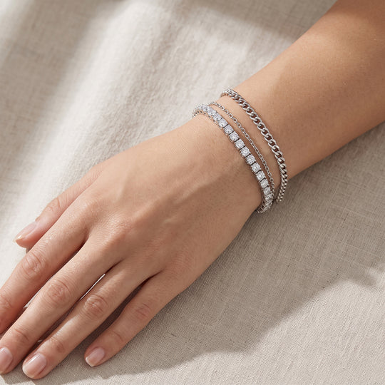 EVER TRUE Moissanit Armband ca. 20 cm 925 Silber Rhodiniert ca. 5,70 ct.