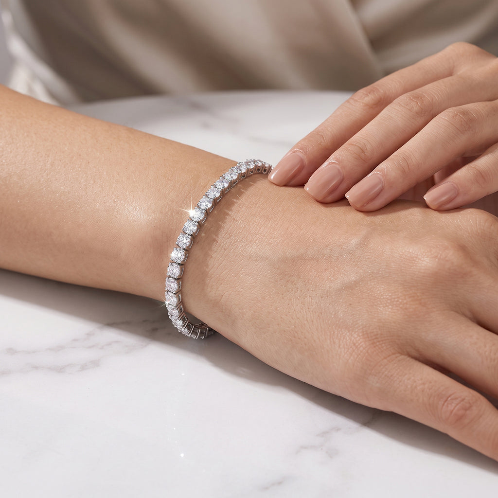 EVER TRUE Moissanit Armband ca. 20 cm 925 Silber Rhodiniert ca. 5,70 ct.