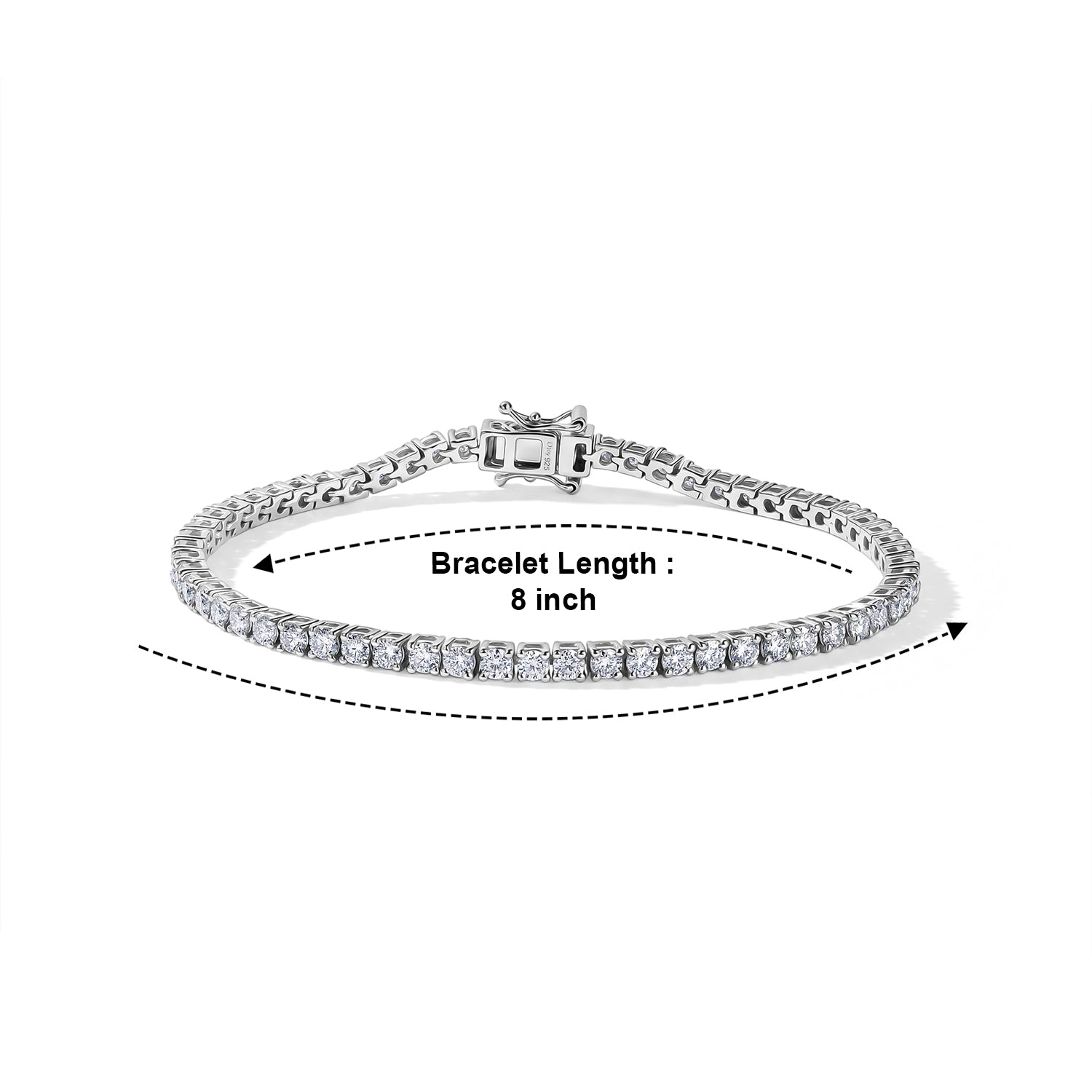 EVER TRUE Moissanit Armband ca. 20 cm 925 Silber Rhodiniert ca. 5,70 ct.