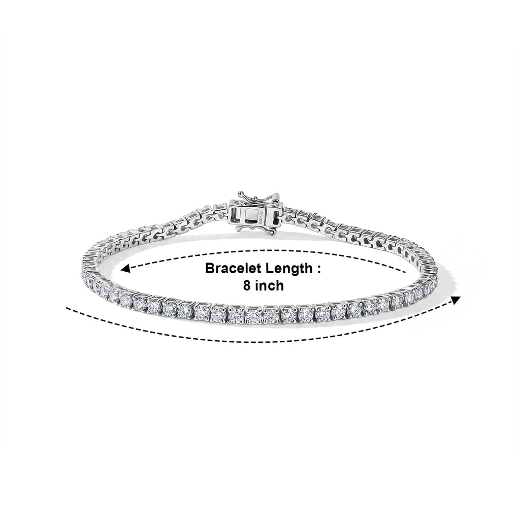 EVER TRUE Moissanit Armband ca. 20 cm 925 Silber Rhodiniert ca. 5,70 ct.