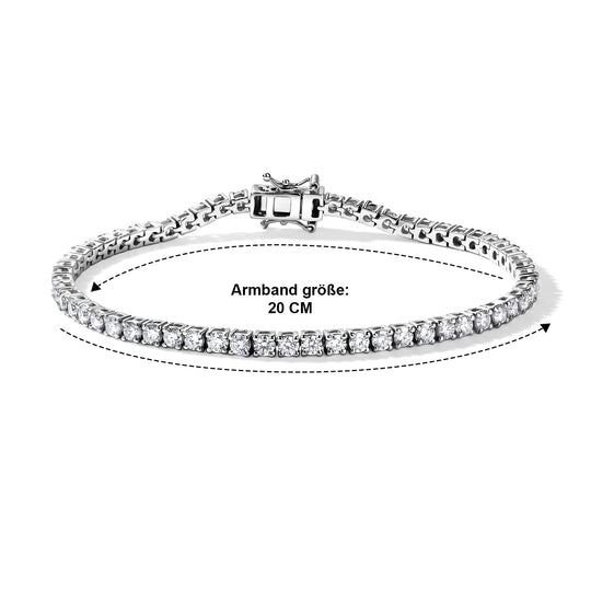 EVER TRUE Moissanit Armband ca. 20 cm 925 Silber Rhodiniert ca. 5,70 ct.