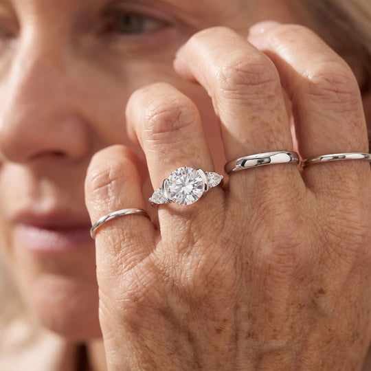 D'Joy Moissanit Ring, 925 Silber rhodiniert - 4,22 ct.