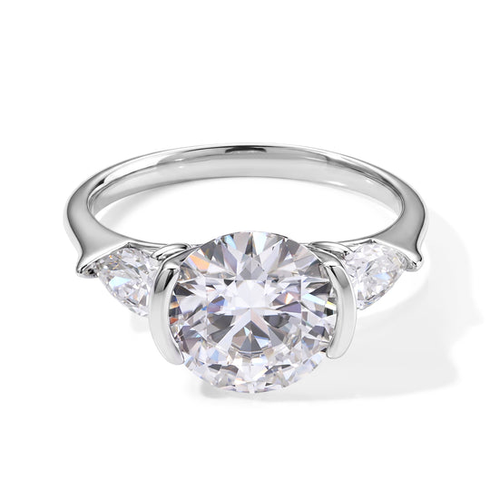 D'Joy Moissanit Ring 925 Silber Rhodiniert (Größe 21.00) ca. 4.22 ct