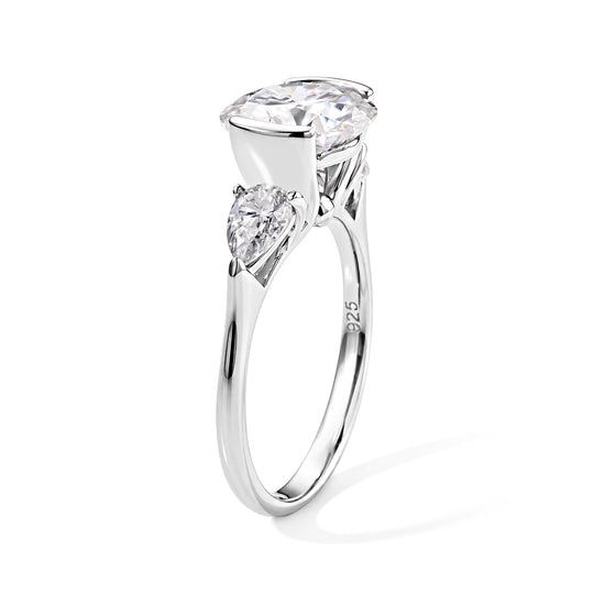 D'Joy Moissanit Ring 925 Silber Rhodiniert (Größe 18.00) (10-15 Werktage Lieferzeit) ca. 5.34 ct